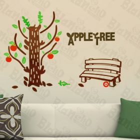 Happy Apple Tree - Wall Decals Stickers Appliques Home Dcor