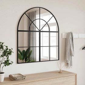 Wall Mirror Black 31.5"x15.7" Arch Iron