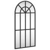 Wall Mirror Black 11.8"x23.6" Arch Iron