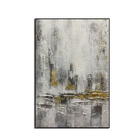 Top Selling Handmade Abstract Oil Painting  Wall Art Modern Minimalist City Building Picture Canvas Home Decor For Bedroom No Frame (size: 150X220cm)