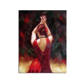 Hand Painted Abstract Oil Painting Wall Art Modern Contemporary Dancing Girl Picture Canvas Home Decor For Living Room No Frame (size: 90X120cm)