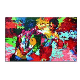 100% Hand Painted  Abstract Oil Painting Wall Art Modern Minimalist Boxer Picture Canvas Home Decor For Living Room Bedroom No Frame (size: 150X220cm)