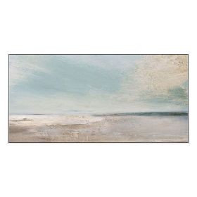 Blue Sky and Sea Beach Landscape Posters and Handmade Canvas Painting Wall Art Picture for Living Room Decor Salon No Frame (size: 150X220cm)