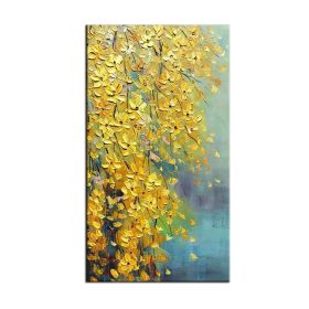 Thick Gold Money Tree 100% Hand Painted Modern Abstract Oil Painting On Canvas Wall Art  For Living Room  Home Decor No Frame (size: 90X120cm)