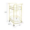 2 Glass Shelves  Serving Trolley Bar Cart  with Durable Metal Frame for Hotel Dining Room Restaurant